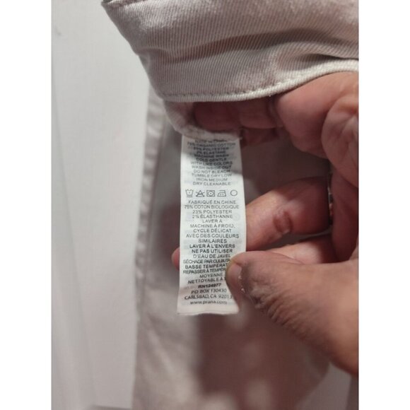Prana Kayla Standard Fit 5 Pocket Jean Chalk White Size 2 Regular style 1968391 - Picture 11 of 13
